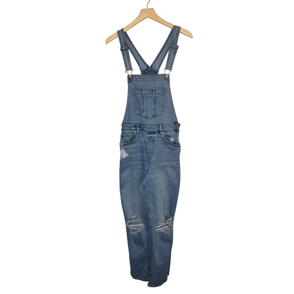 American Eagle Mom Overalls Size 8 Distressed - Picture 1 of 12